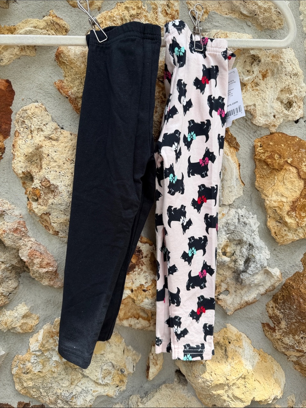 Carter's leggings set Scottie dogs and black glitter